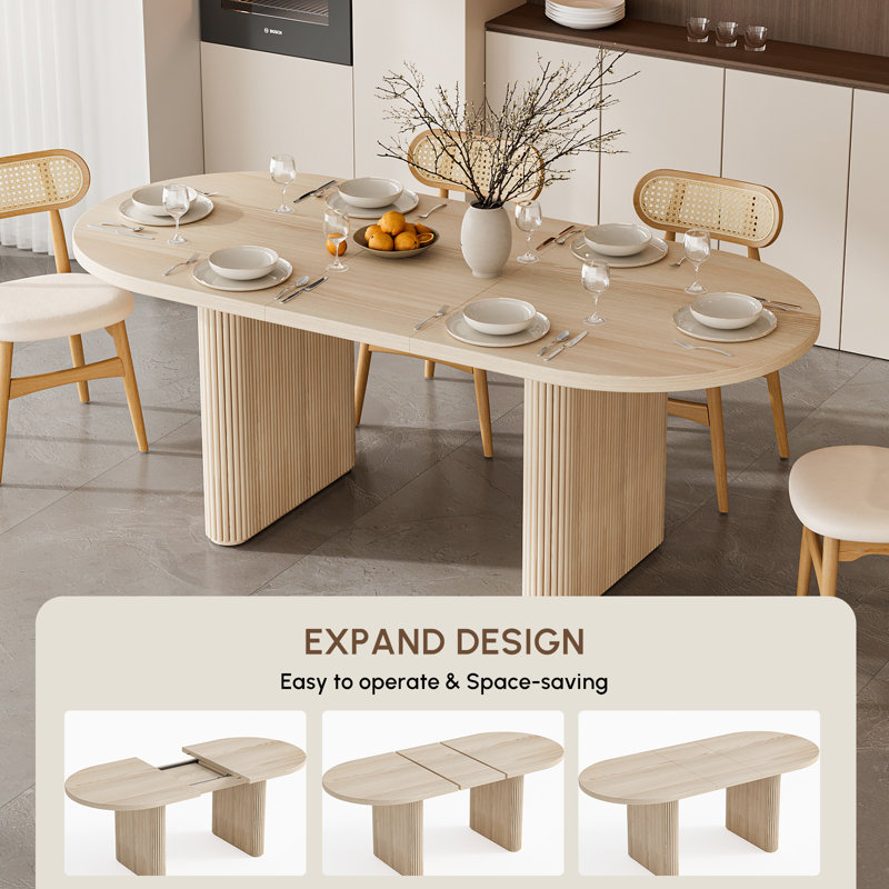 Hokku Designs Kristalee Oval Extendable Dining Table Hokku Designs Kristalee Oval Extendable Dining Table